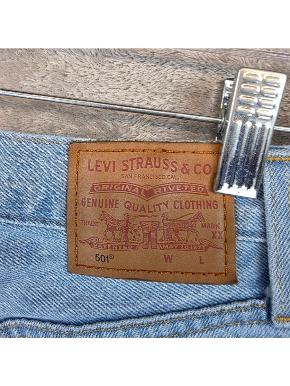 Levis Premium 501 Straight Jeans Womens W23 Blue Light Wash High Rise Denim - Picture 4 of 16